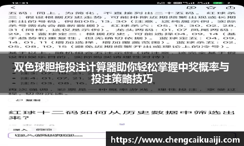 双色球胆拖投注计算器助你轻松掌握中奖概率与投注策略技巧